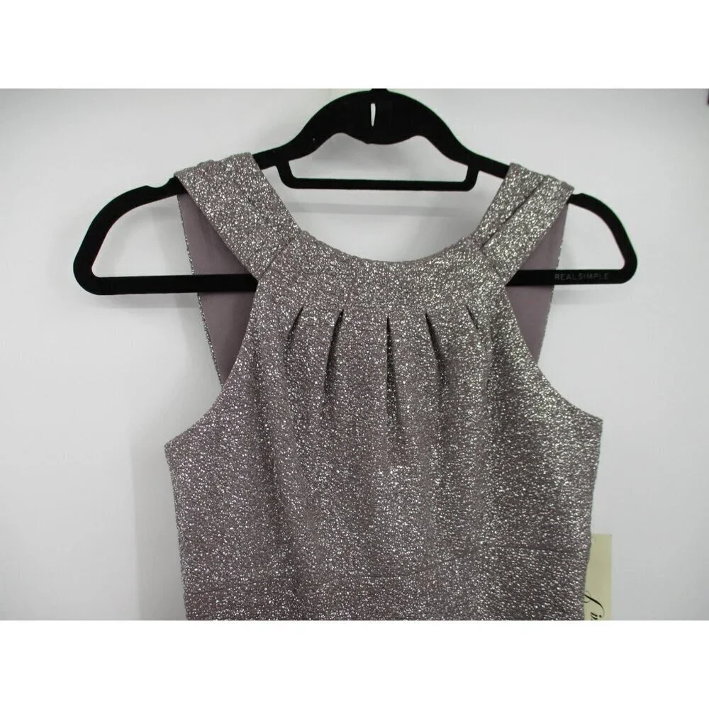Eliza J Womens Dress 2 Silver Gray Purple Ladies Embellished Wedding Dressy New